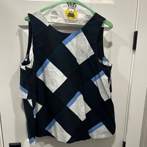 Stylish Black and Blue Checkered Blouse